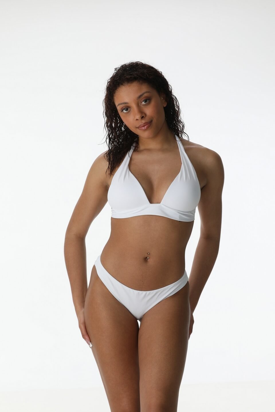 Haut de maillot de bain triangle push up culotte classique white Celya Meli allo 1